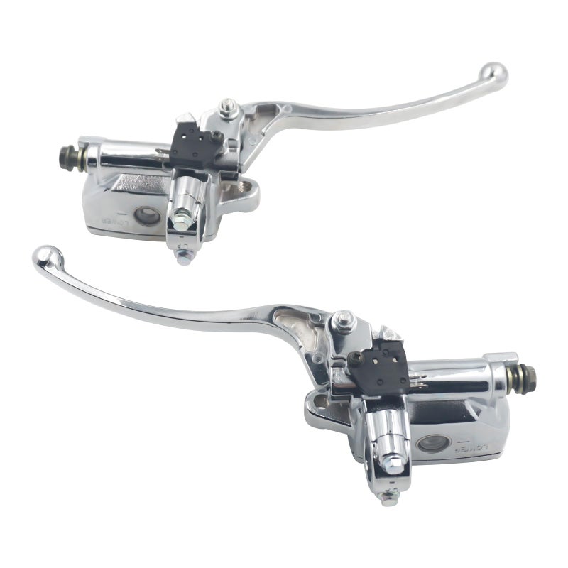 Triumilynn 7/8"" 22mm Brake Clutch Master Cylinder Replacement for Hon-da Ya-ma-ha Su-zu-ki Kawa-saki Motorcycle, 7/8 Inch Brake Master Cylinder Lever (Left & Right), Silver - Image 4